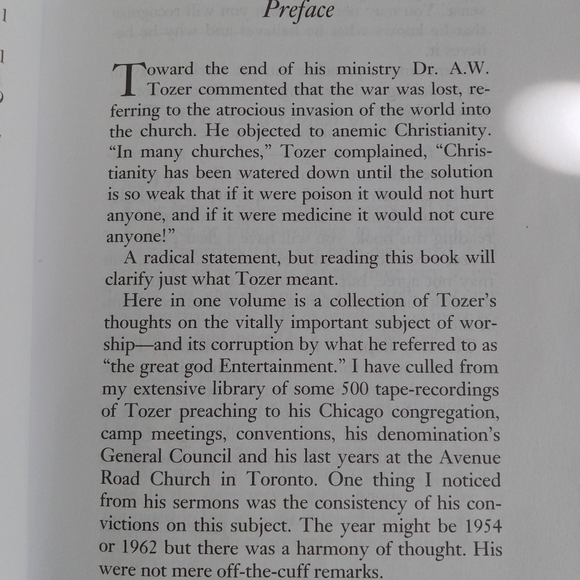 " A.W. Tozer on Worship and Entertainment  " Book Christain Living Spirituality - Picture 10 of 12